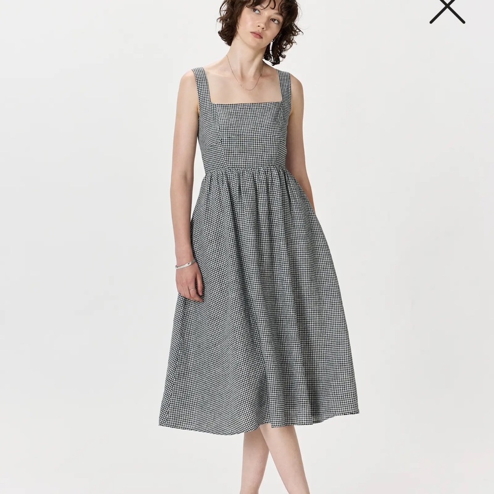 Quince Black and White Midi Dress